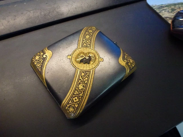SUPERBE ÉTUI CIGARETTE Tolède,fer blanc niellé or fin,9x8cm,P 89g EUR 140,00 - PicClick FR