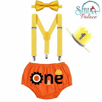 Baby Boy One Winnie Pooh Cake Smash 1st Birthday Costume Photo Prop Outfit Set