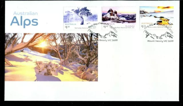 2020 Australian Alps (Gummed Stamps) FDC - Mount Beauty Vic 3699 PMK