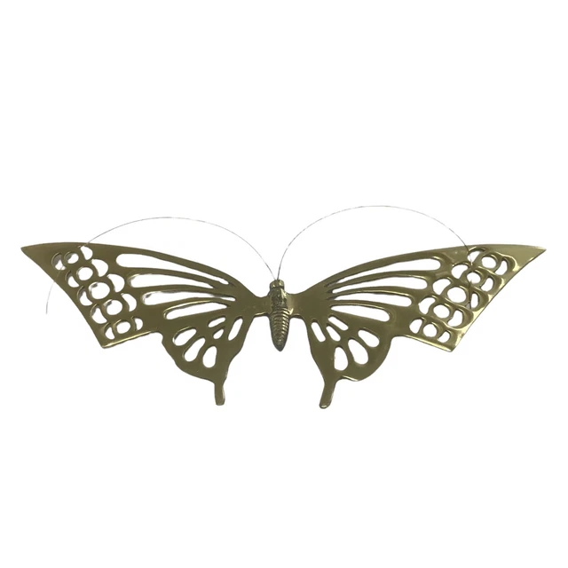 VINTAGE Mid Century Modern Solid Brass Butterfly Metal Wall Counter Art Decor