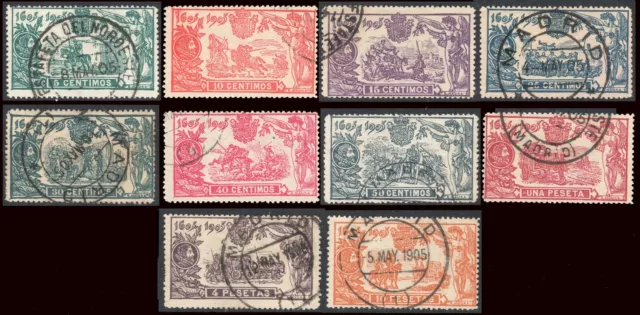 España 1905. Quijote. Edifil 0 257/66. Preciosa serie por su color y centraje.