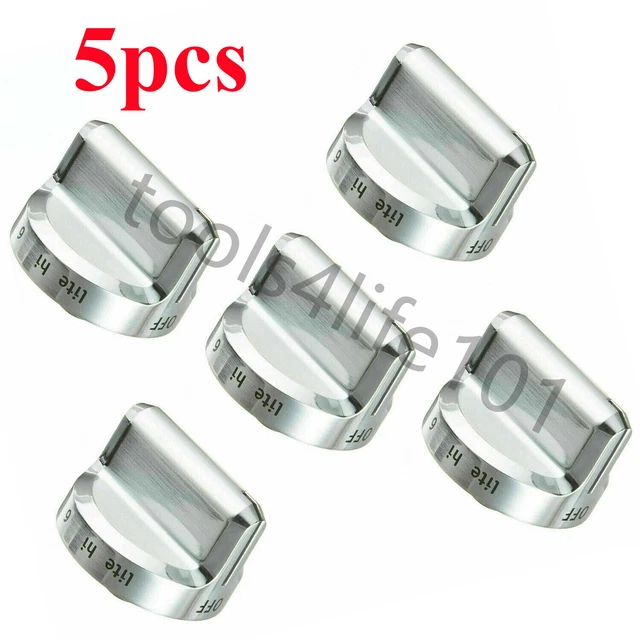 5304502763/316564509 Burner Knobs 50mmx45mm Stainless Steel Silver Tone 5Pcs