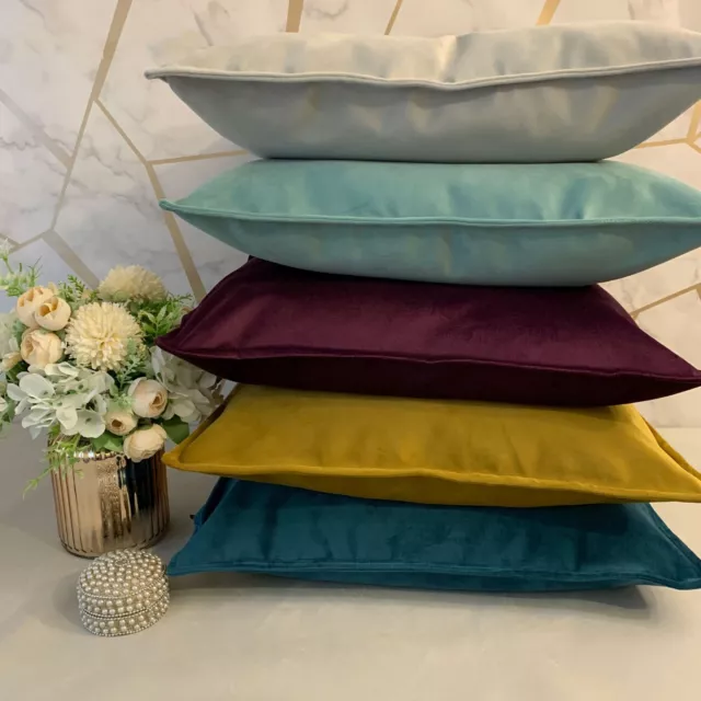 Velvet Cushion Cover Decorative Pillowcase for Home ,Hotel  Handmade Made in Uk.