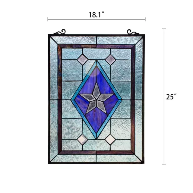 Stained Glass Panel Tiffany Style Texas Lone Star Suncatcher ONLY ONE THIS PRICE