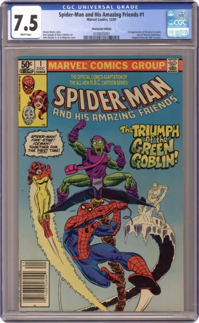 Spider-Man and His Amazing Friends 1N Newsstand Variant CGC 7.5 1981 4338826001