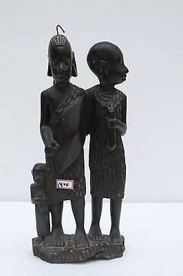 Old Rose Wood Hand Carved Decorative African Man Women Couple Figurine NH1400