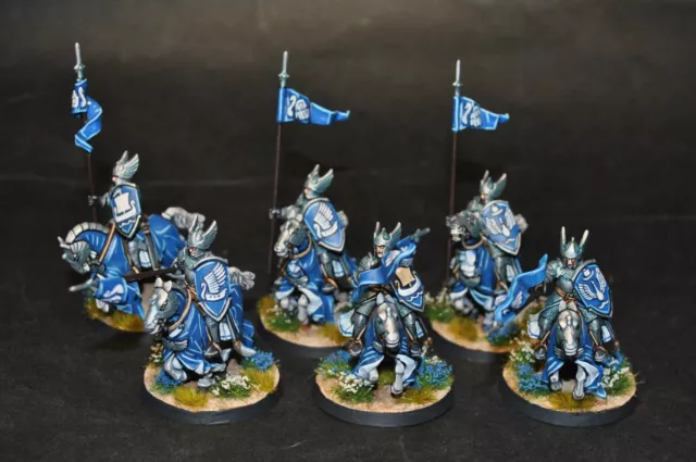 Warhammer lotr 6 montados Caballeros del Dol Amroth plástico pintado Fiudos Gondor