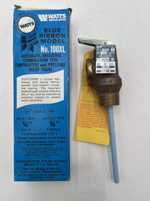 Watts Water Pressure Regulator Blue Ribbon Model 100XL