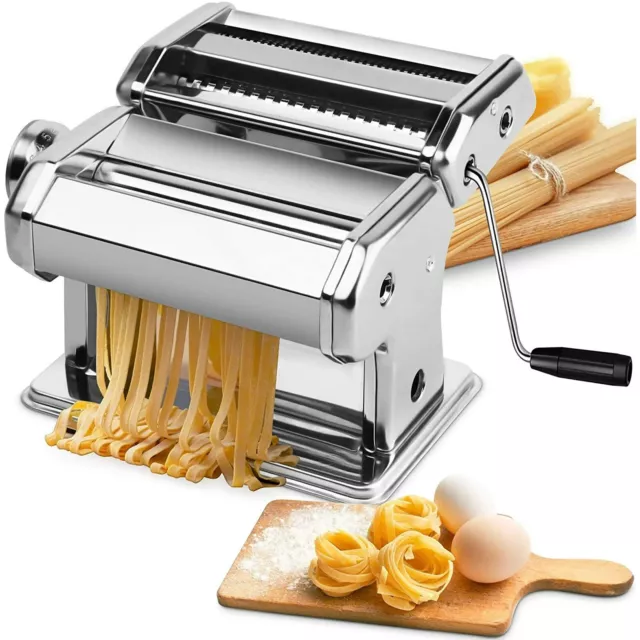 Stainless Steel Manual Pasta Maker Machine Spaghetti Pasta Roller Press Cutter