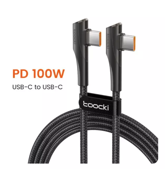 USB-C Typ-C Kabel PD 100W 5A Schnellladekabel Ladekabel gewinkelt Winkel Stecker