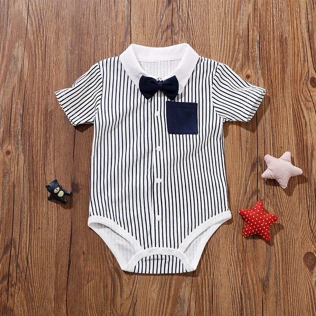 Newborn Boys Romper One-piece Bodysuit Toddlar Uniform Summer Baby Kids Jumpsuit