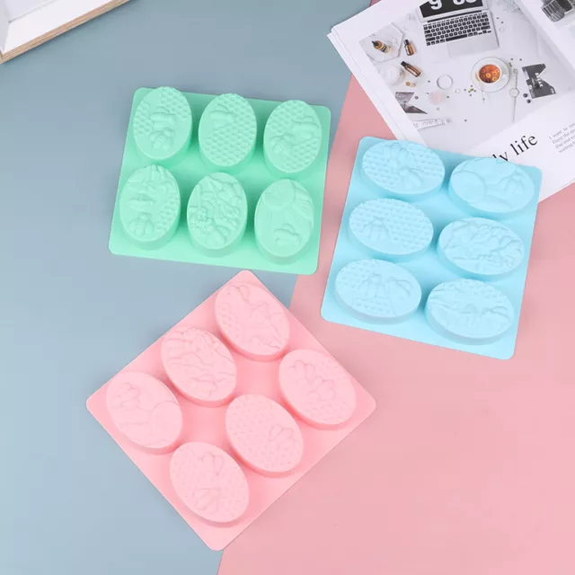 1 pieza 6 moldes de silicona en forma de abeja ovalados hechos a mano jabón pastel silicona Mo_uk