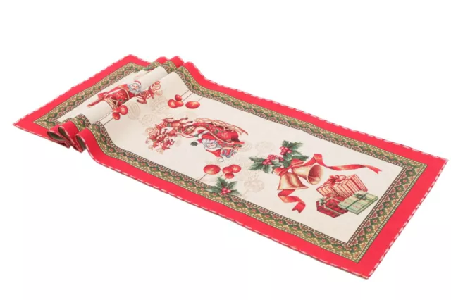 Runner Striscia Natalizio Natale Gobelin 47x150CM Renna - Babbo Natale (6732)