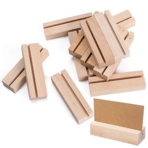 20 Segnaposto In Legno Naturali - Portatessere Per Matrimonio E Feste - Supporto Per Foto, Menu E Biglietti - 7x2,8x1,8 Cm
