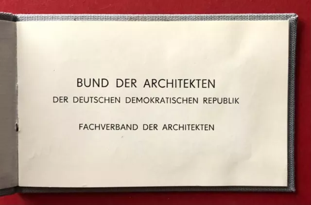 DDR Ausweis mit Foto BUND DER ARCHITEKTEN von 1983  ( 96765