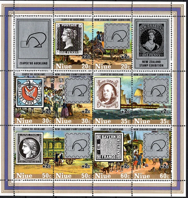 Niue - ZEAPEX’80 AUCKLAND Block 36 postfrisch 1980 Mi. 346-355