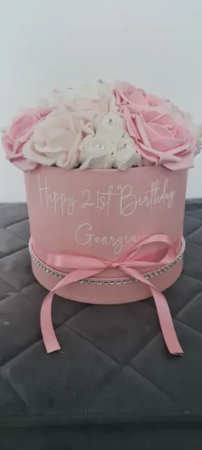 Forever rose hat box/Personalised flower hat box/ Foam roses hat box gifts