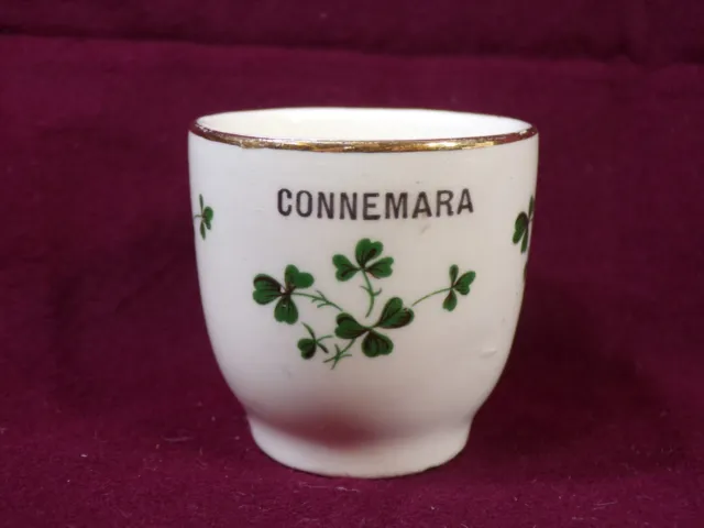 Carrigaline Pottery Ireland Shamrock Irish Egg Cup 1.75" tall Connemara