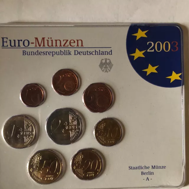 COFFRET BU EUROS ALLEMAGNE 2003 A - 1 cent à 2 euros 8 piéces pour 3,88