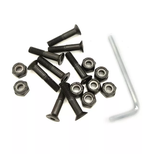 16Pcsset Carbon Steel Skateboard Longboard Screws and Nuts Accessories