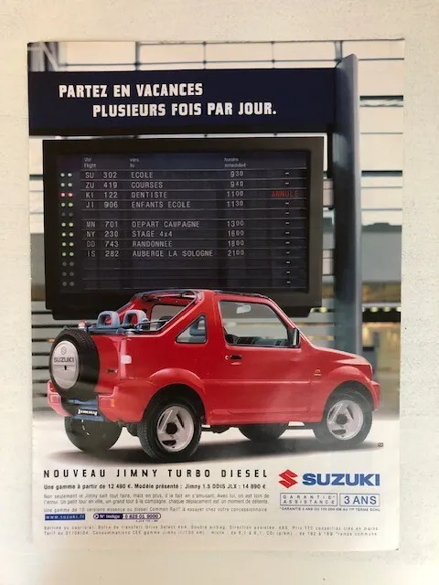 PUBLICITE de Presse 2004- Suzuki Swift- Jimny turbo diesel- French ad.