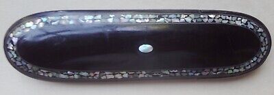 c1840-1860 Antique 6 1/4" Eyeglass LACQUER & Mother of Pearl CASE - NICE FIND!