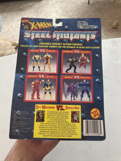X-Men Steel Mutants Spy Wolverine vs. Omega Red 1994 Toy Biz Marvel 5