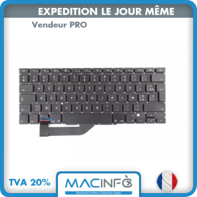 Clavier Apple MacBook Pro Retina 15" A1398 2012 à 2015 Français Azerty Fr