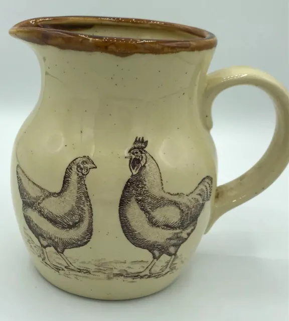 Vintage 1979 Enesco Chicken Rooster Creamer Small Pitcher Country Road