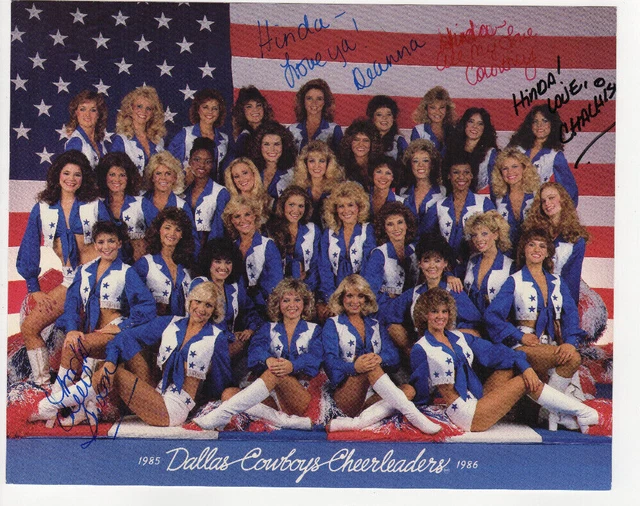 Dallas Cowboy Cheerleaders signed by 3 photo 1985-1986 squad members