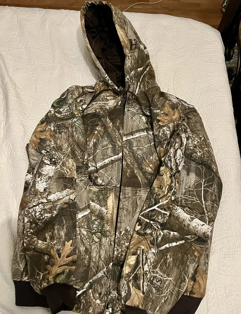 Realtree Edge Camo Insulated Hooded Jacket Size Large Worn Once!