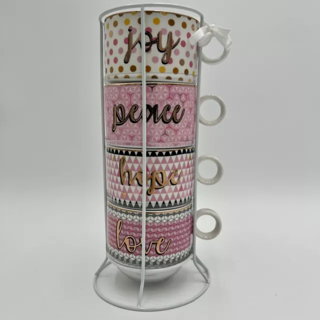 Set of 4 I. Godinger & Co Coffee Mugs Still Life Fruits Series