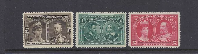 Canada 1908 (Sg 188-190 Quebec Terc. 3 Valeurs Seulement) VF MNH