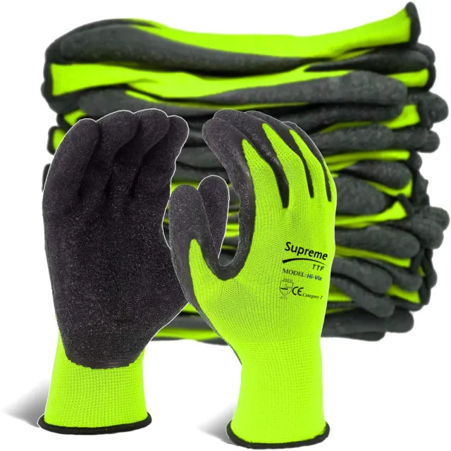 Thermal Insulated Work Gloves Hi Vis Yellow Cold Freezer Gardening Safety Gloves
