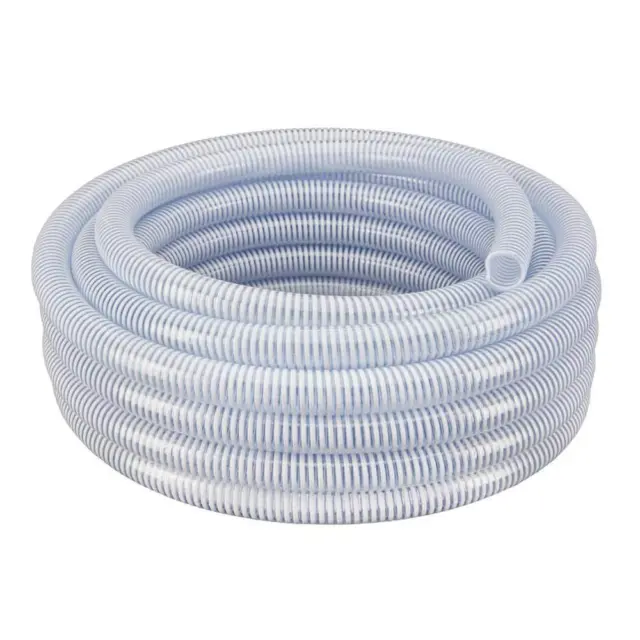 2 in. Dia x 25 ft. Clear Flexible PVC Suction and Discharge Hose with White