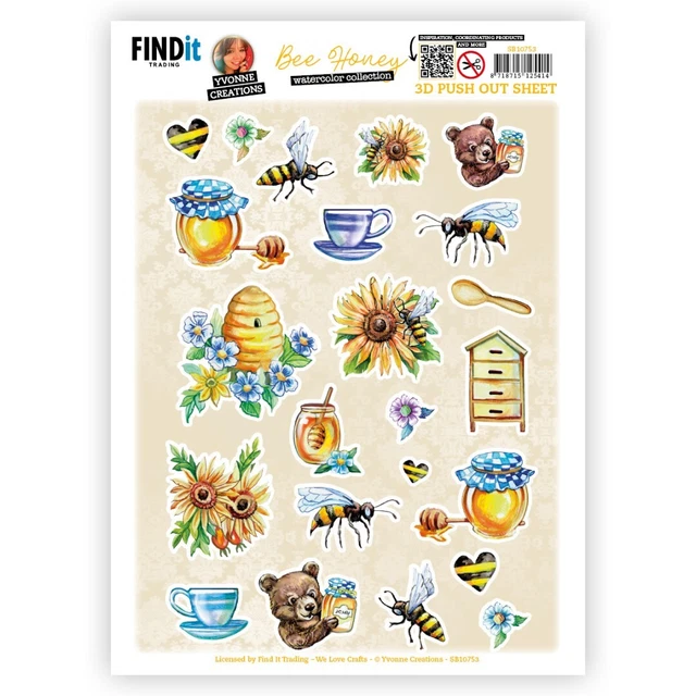 Stanzbogen - Yvonne Creations - Bee Honey - Elemente A
