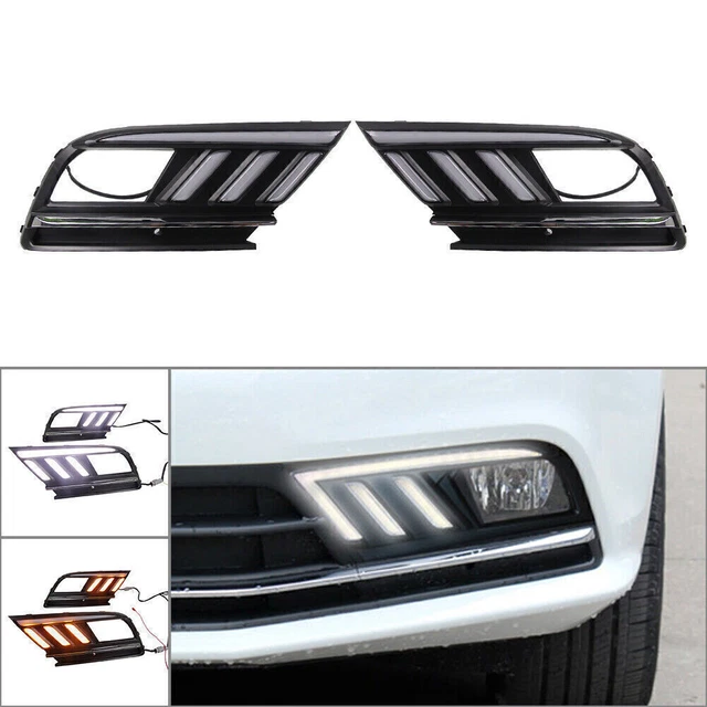 2 pz luci diurne LED luci diurne luce diurna ambra bianca lampada per VW Jetta MK7 2016-2018
