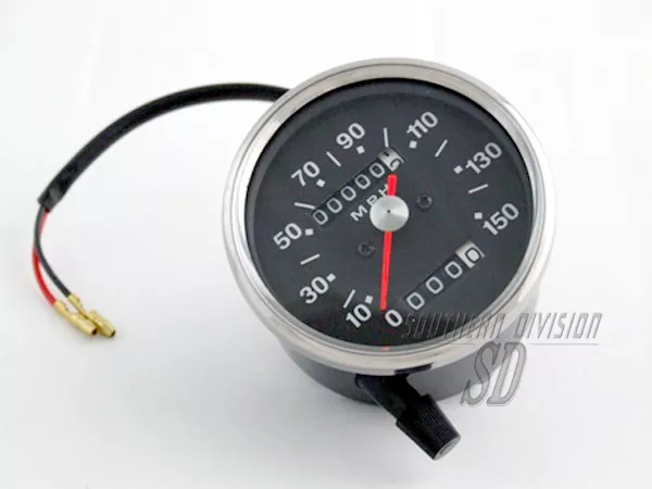 60-2394R Smiths Repro miles Tacho speedometer black face BSA Triumph red pointer