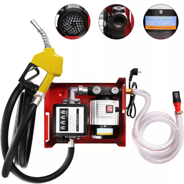 550W Self Priming Electric Oil Pump Transfer Bio Fuel Oil Diesel 220v 60L/Min UK