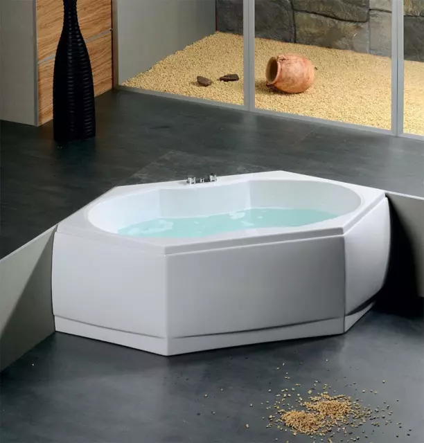 6eck Badewanne 190cmx90cm mit Wannenträger