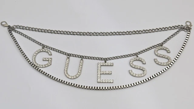 Y2K Guess Chain Booty Belt with Rhinestones Belly Chain