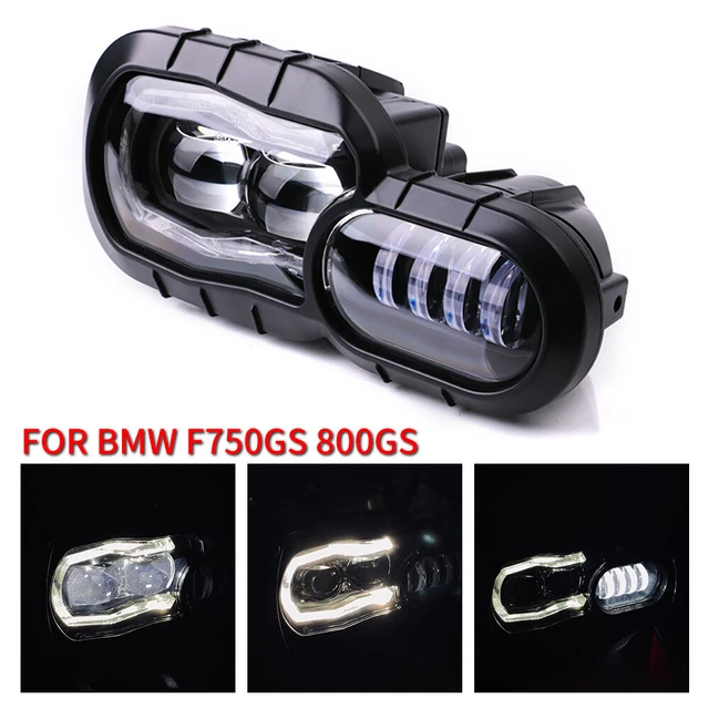 LED Headlight Assembly With Halo Angel Eye DRL For BMW F650GS F700GS F800GS F800GS ADV – Plug & Play, 6000K