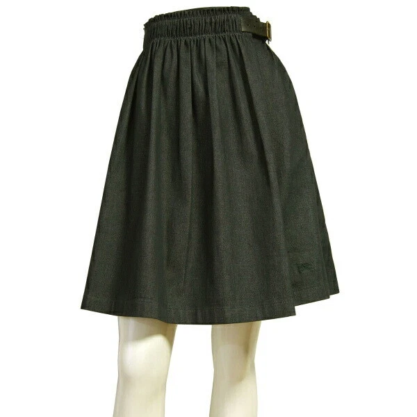 Burberry Blue Label Miyu Skirt Small No. 36 Number Black/Black Cowhide