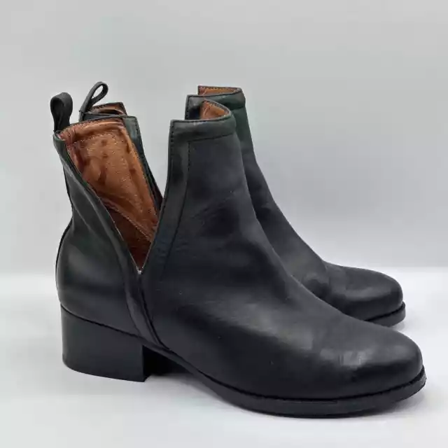 JEFFREY CAMPBELL Oriley Cut Out Booties Leather Black 2