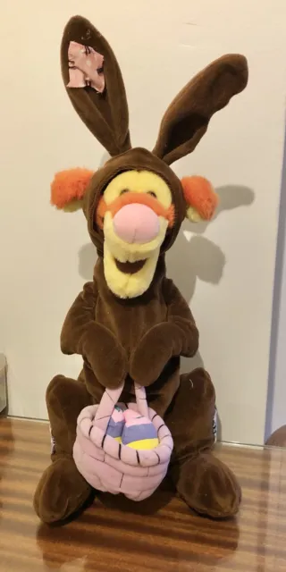 Disney Tigger in Easter Bunny Suit with Easter Egg Basket Rabbit Celebration 16”