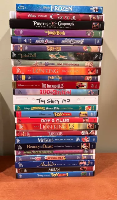 DISNEY MOVIE DVDs - $3 to $5 - all pre-owned - most only used once.