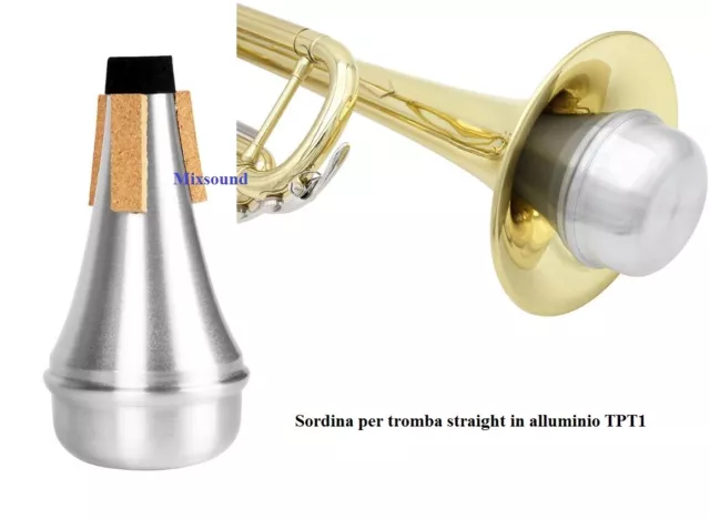 Sordina STRAIGHT TPT1  Alluminio per Tromba Standard  Lunga 13,5cm trumpet mute