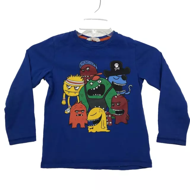 H&M Monsters Long Sleeve Tee T Shirt Kids 7/8 Blue ME MONSTER EU 122/128 Cute