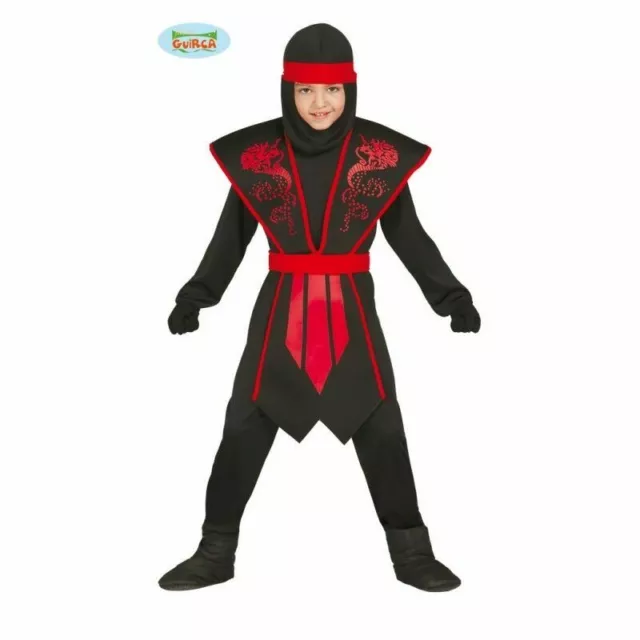 Costume Carnevale Ninja Vestito Bambino Guerriero Taglia 5-6 Anni Guirca