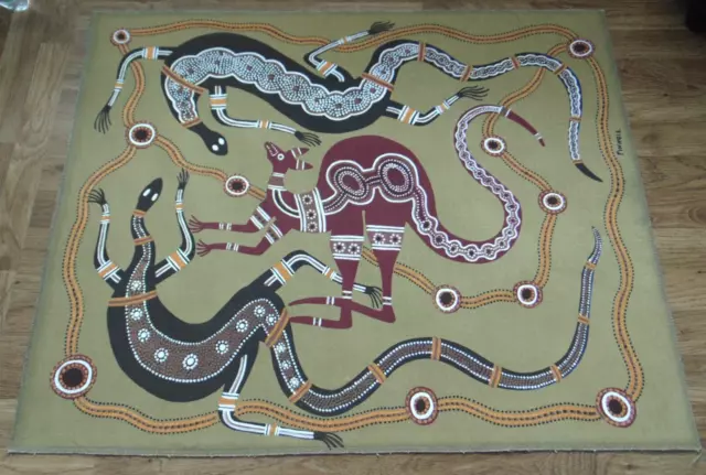 Original Australian Aboriginal Painting On Canvas - Signed Pinnole